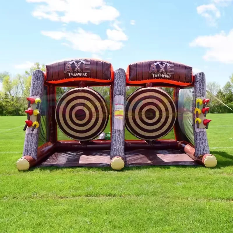 Juego de lanzamiento gigante de doble cara, hacha inflable, objetivo de lanzamiento de pelota comercial, juegos deportivos de tiro interactivos para niños y adultos