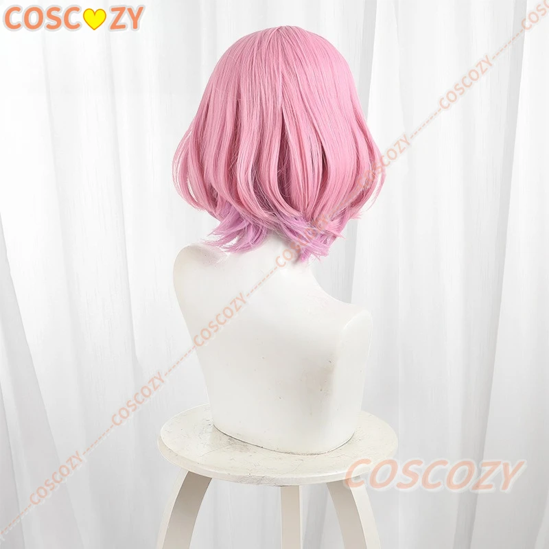 Anime Watanare Amaori Renako Cosplay Pruik Levendige Roze Korte Bob Haar Pruiken Voor Vrouwen Meisjes Zwarte Haarspelden Props Festival Carnaval