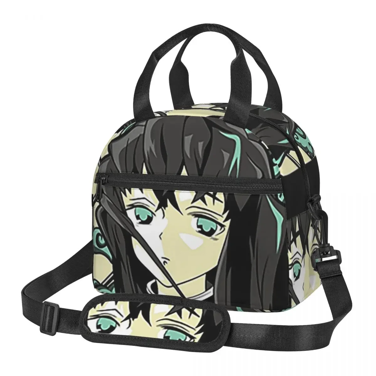 Kimetsu No Yaiba Muichiro Tokito Lunch Bags Insulated Bento Box Lunch Tote Resuable Picnic Bags Thermal Bag for Woman Office