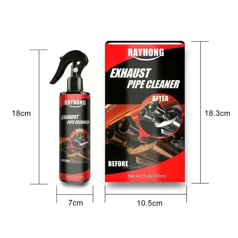 120ml Car Motorcycle Exhaust Pipe Cleaner with Sponge Repair Tool Maintenance and Brush J2E9