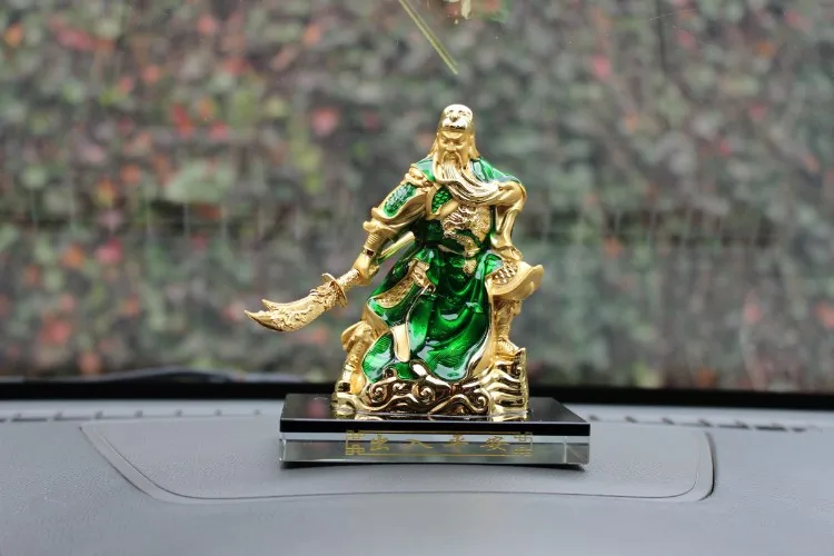 Wholesale HOME CAR Decorative ornament Good luck Green God of wealth GUAN GONG Recruit bring FENG SHUI statue