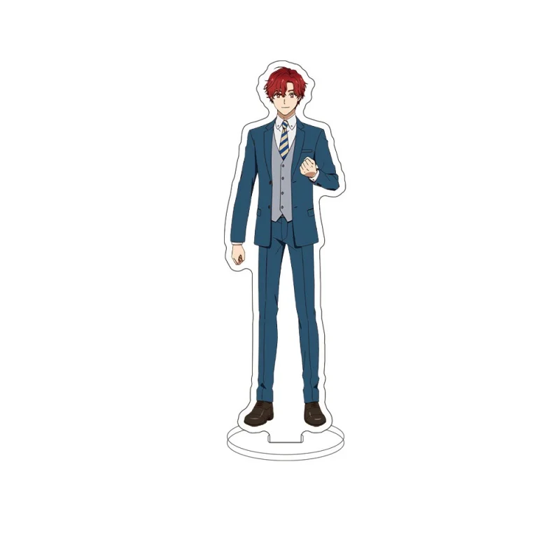 Anime The Ice Guy and His Cool Female Colleague Human-shaped Acrylic Figure Stand Model Plate Keychains Desktop Ornament