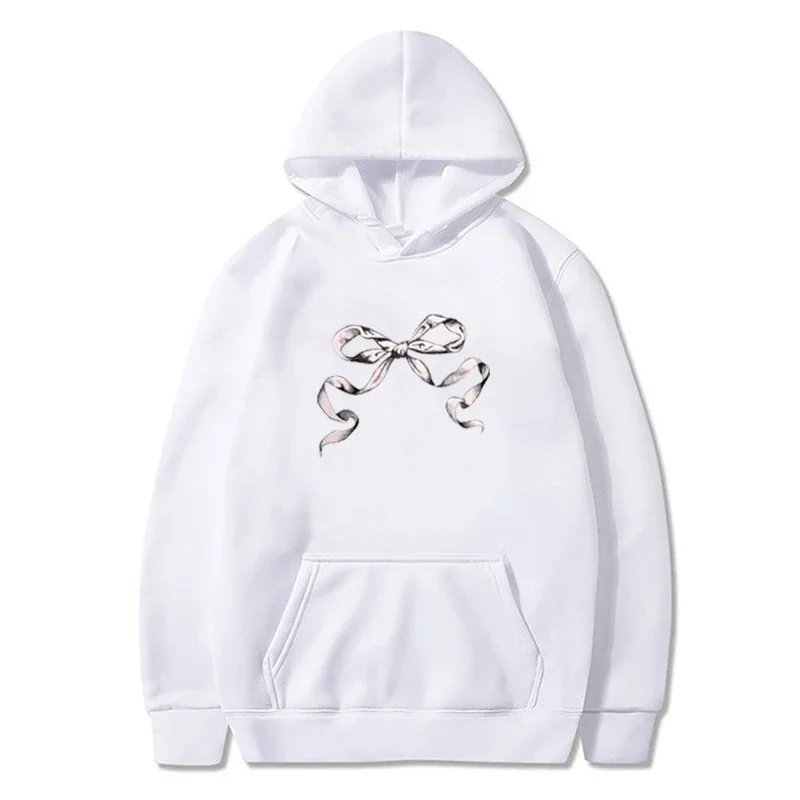 Cartoon Bow Graphic Women Hoodie Female Korean Fashion Pullover Jogging Casual Grunge Sweatshirt Streetwear E-Girls Kpop Hoodie