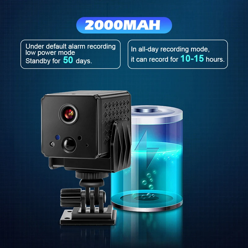 2MP WiFi/4G Mini Camera With Color Night Vision And AI Motion Detection 2000mAh Battery Wireless Surveillance Camera For Home