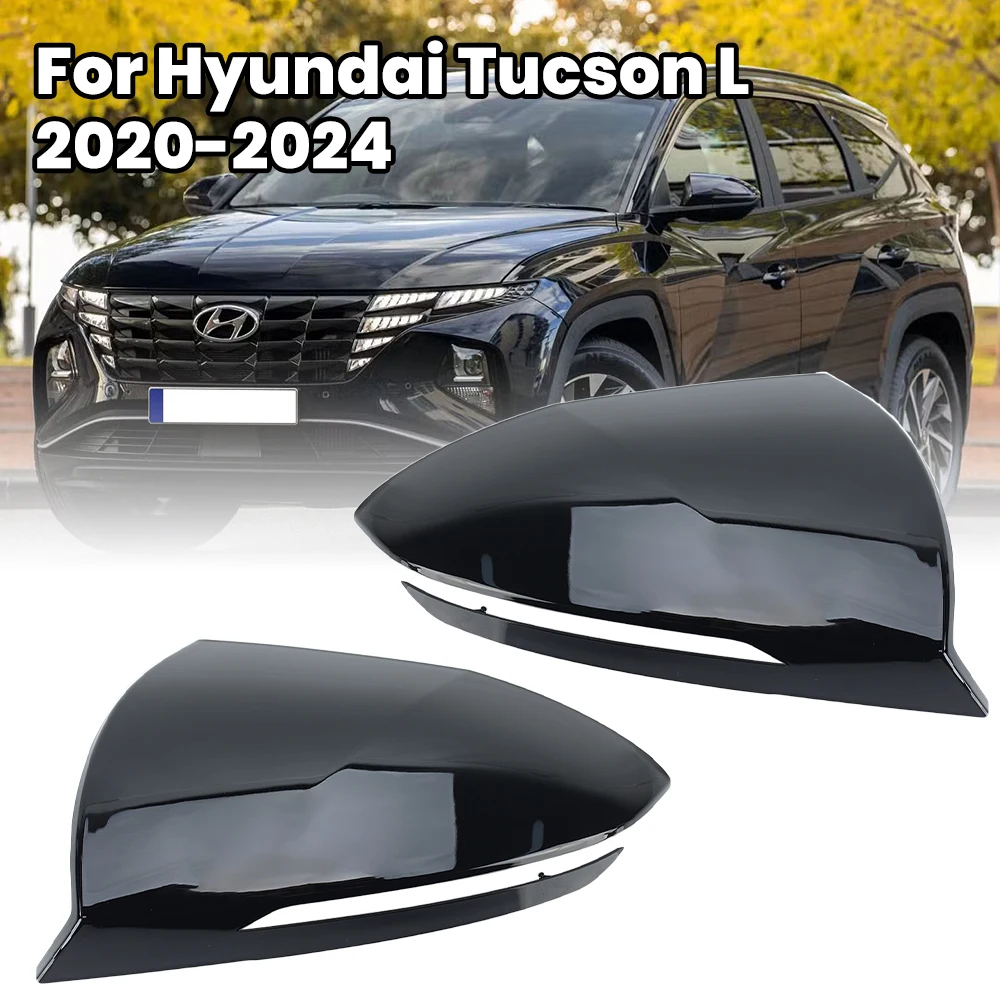 Side Rearview Mirror Cover Caps For Hyundai Tucson L 2020 2021 2022 2023 2024 Black Side Door Wing Mirror Cover Car Accessories