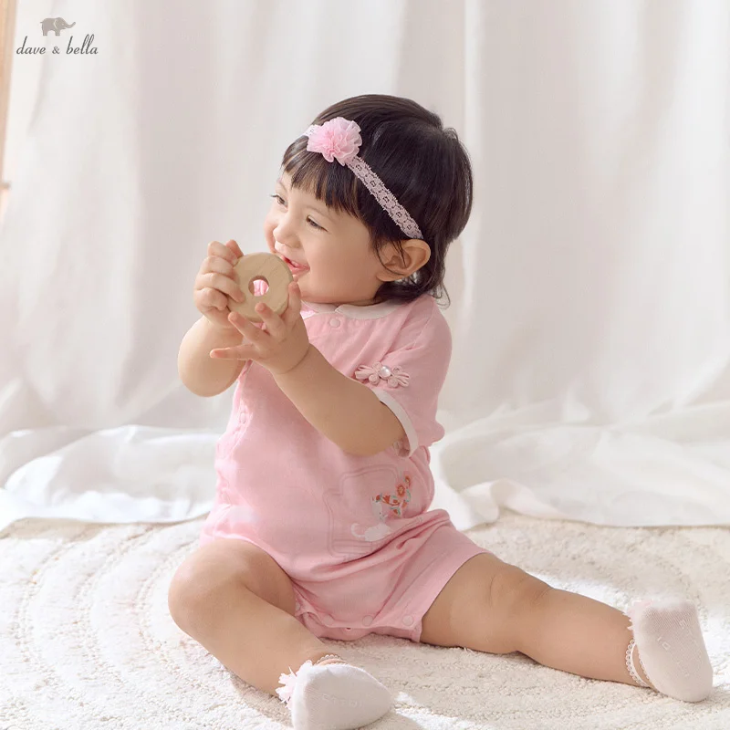 Dave Bella Baby Jumpsuit Summer Boys Girl's Romper Casual Cartoon Newborn Creeper Comfortable Cute Print Antistatic DB2251539