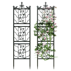 Metal Garden Trellis Tall Plant Climbing Fence for Vegetables Grapes and Flowers