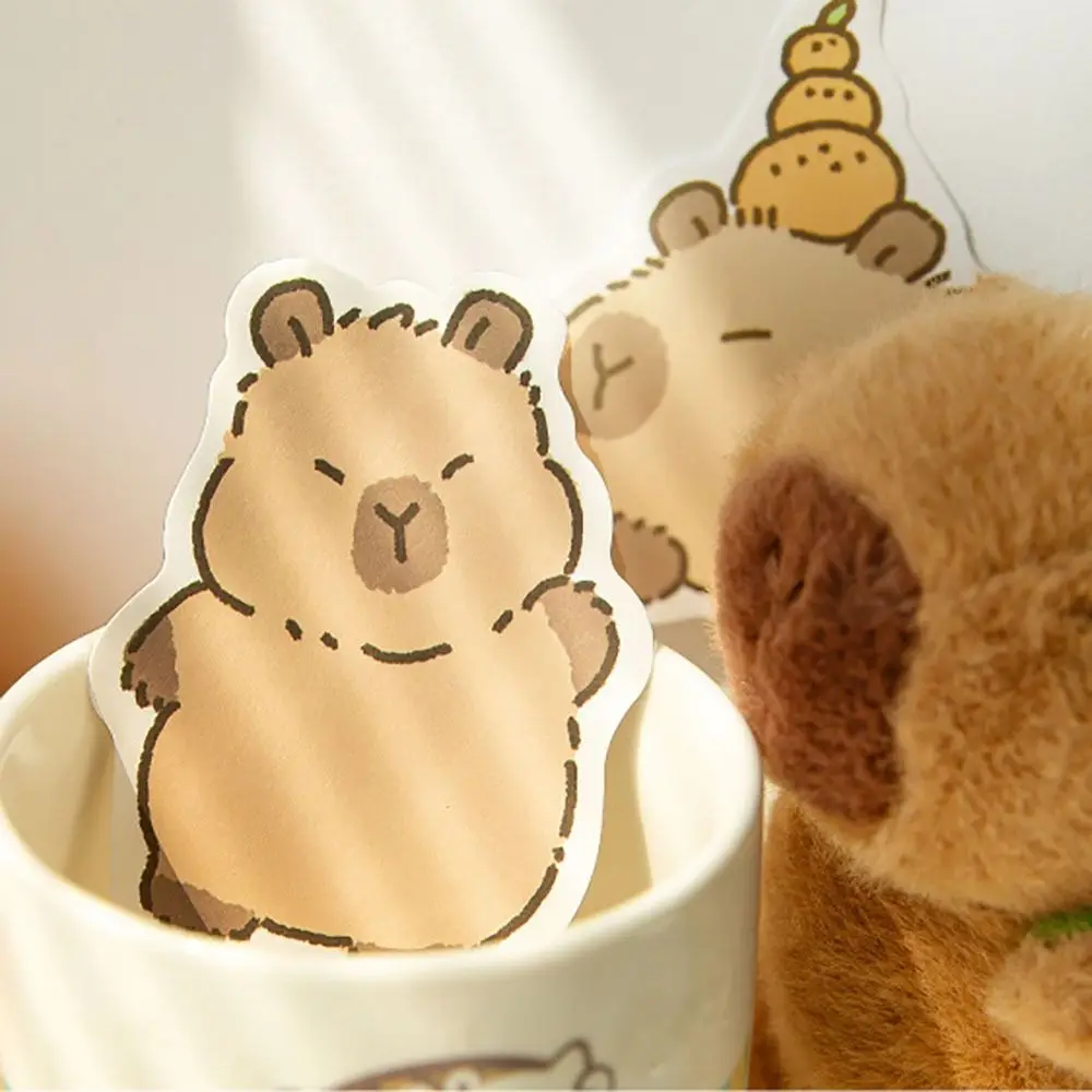 30Sheets Cute Capybara Sticky Notes Stationery Cartoon Notepad Memo Pad