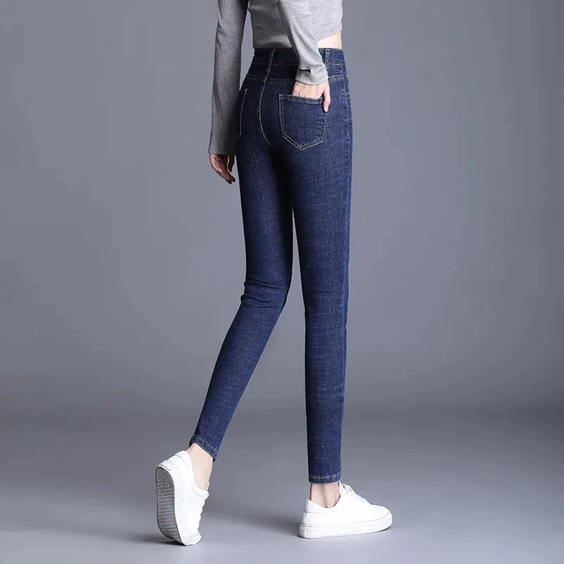 Jeans crayon stretch en coton pour femmes et filles, décontracté, grande taille, résilience, mode printemps et automne, nouveau, marque 600