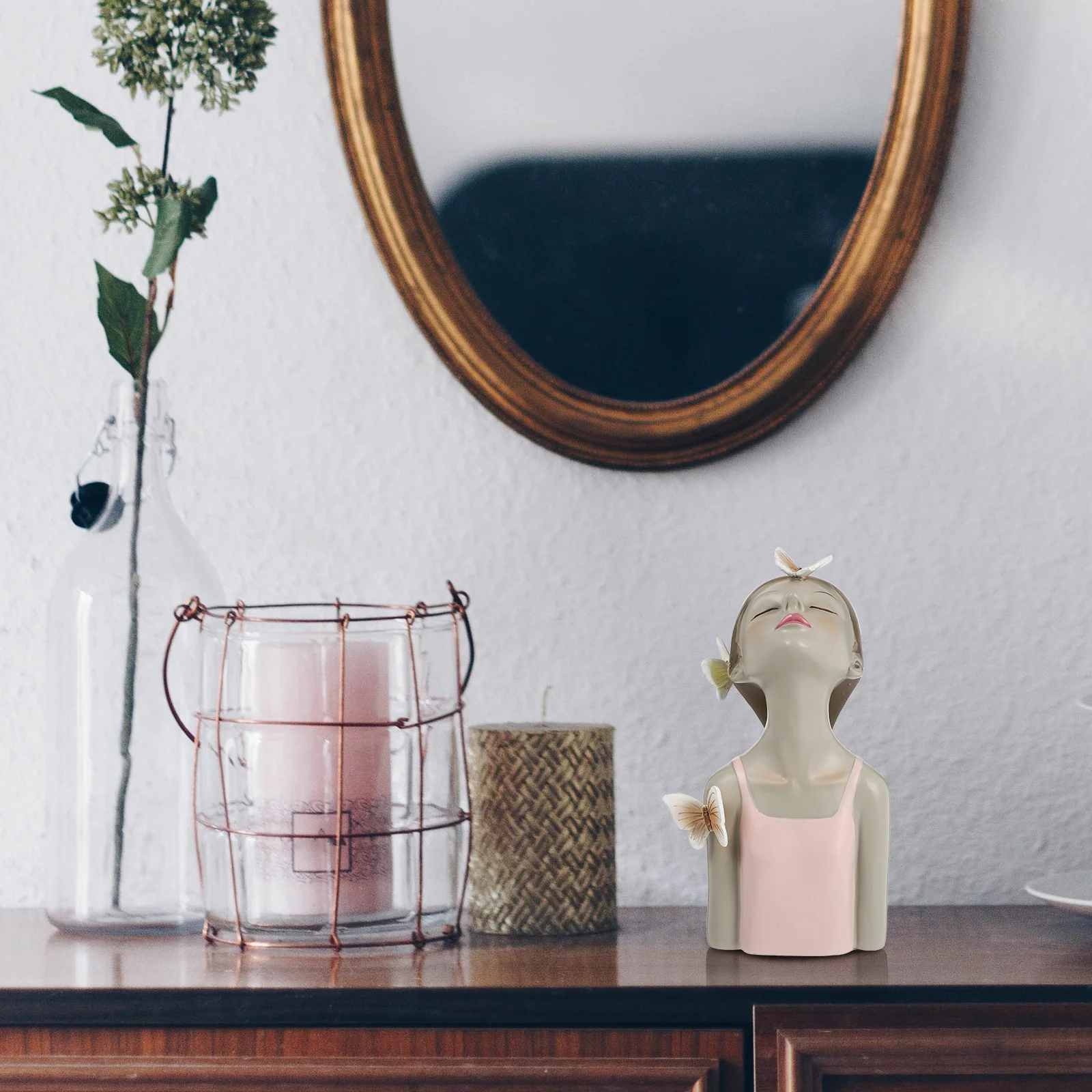 

1Pcs Butterfly Resin Sculpture Girl Decorative Home Desktop Ornament Creative Resin Craft Elegant Statue Adornment