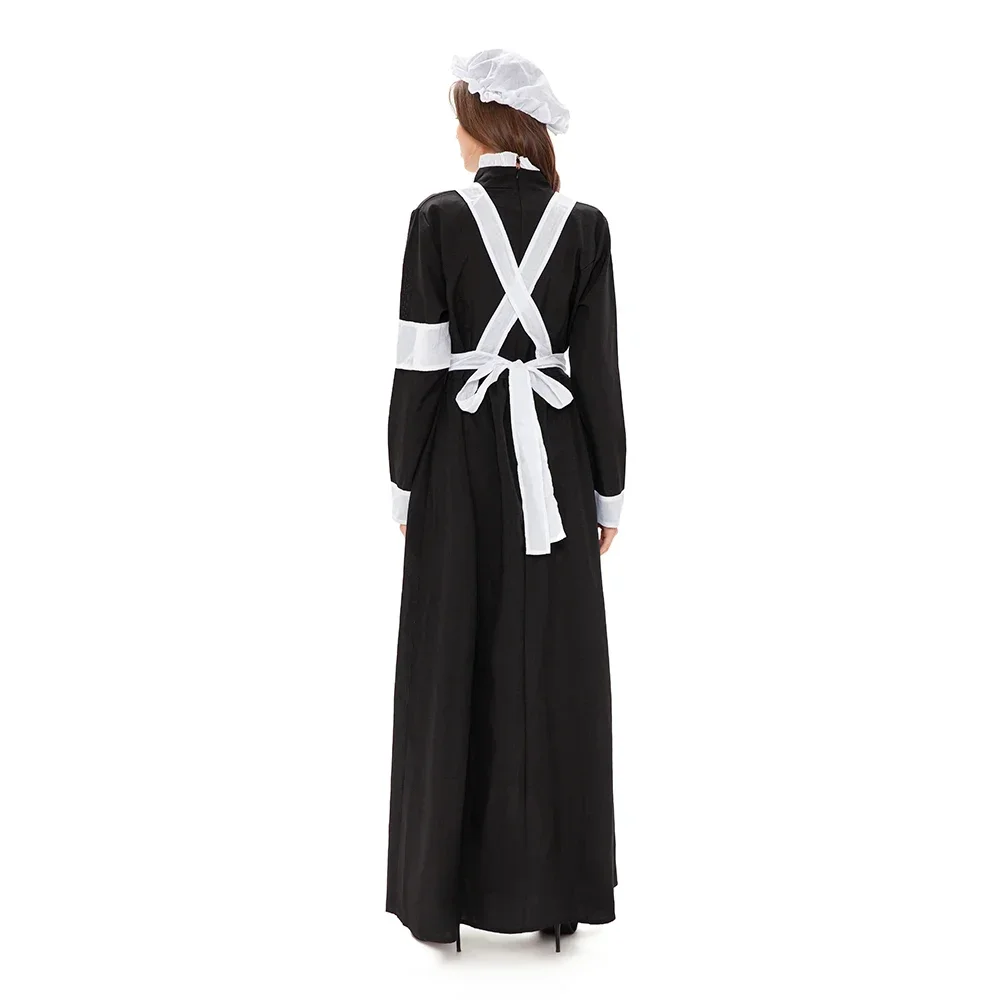 Costume d'infirmière médiévale pour Halloween Cosplay, nonne