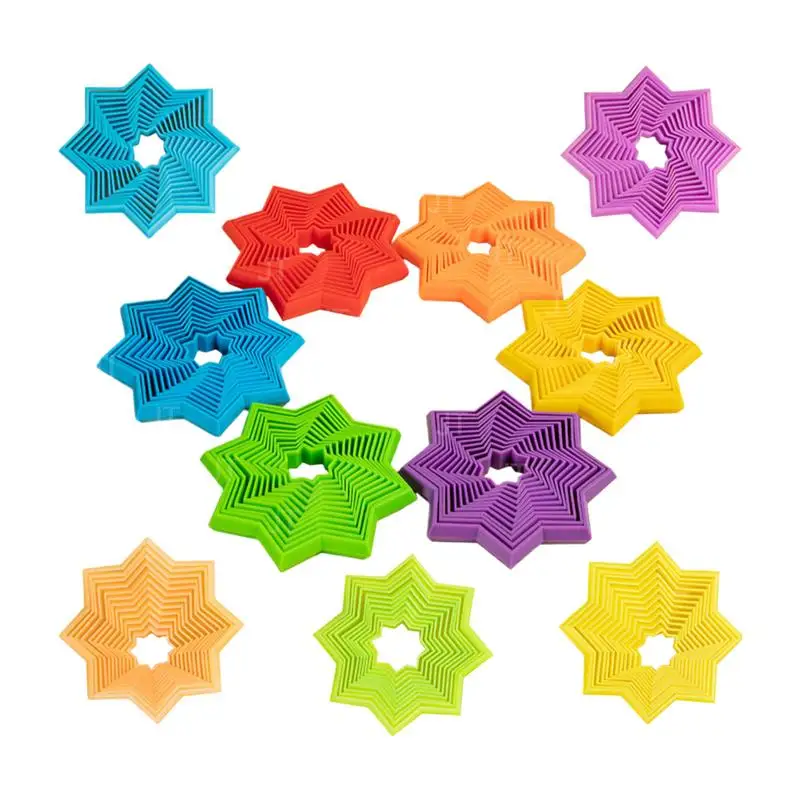 Transforming Building Block Toys Sensory Blocks Stress Toys Octagonal Star Stress Relief Toy 3D Transformation Block Desk Decor