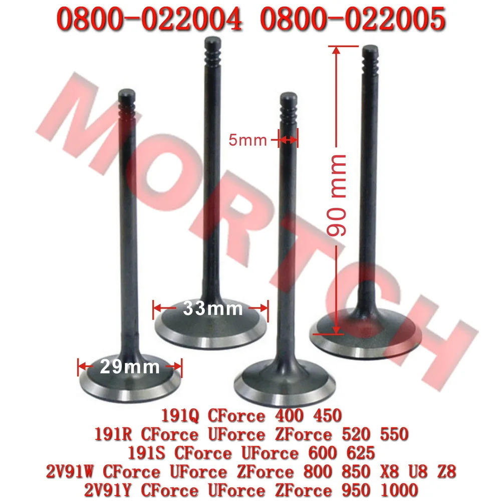 Intake Exhaust Valve 0800-022004 0800-022005 For CFMoto ATV UTV SSV CF800 600 500 400 1000 UForce CForce 625 Touring 191S