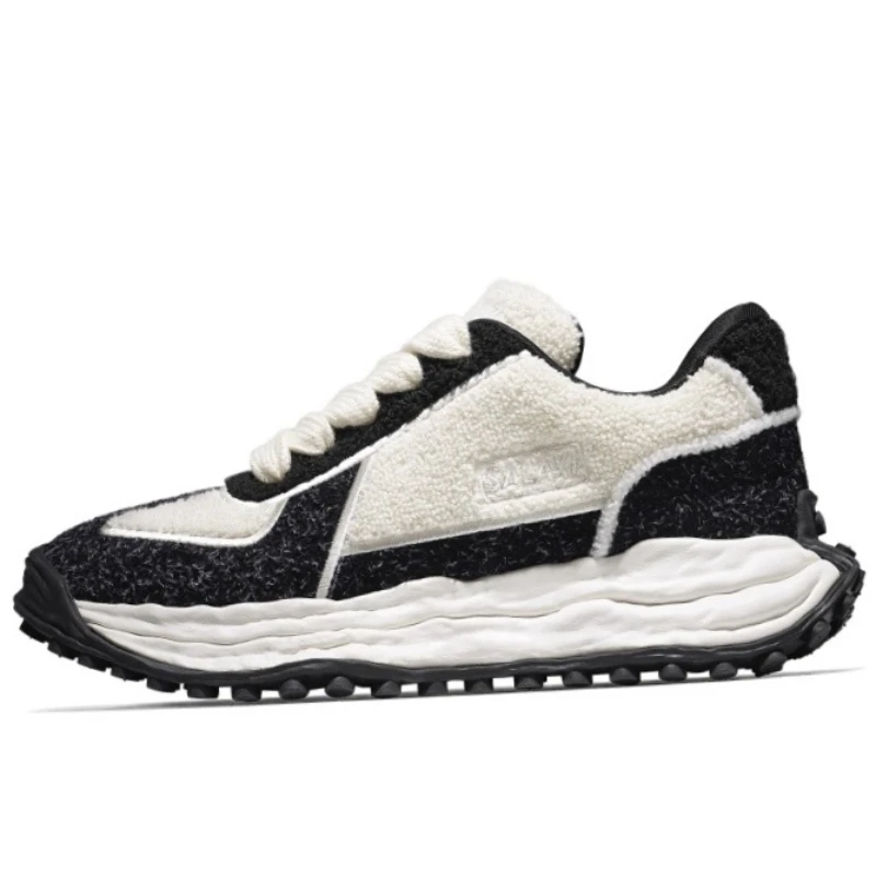 

Genuine Leather and Fabric Casual Sneakers Fashionable Sports Shoes for Men's and Women's Comfortable Thick Soled Increase Shoes