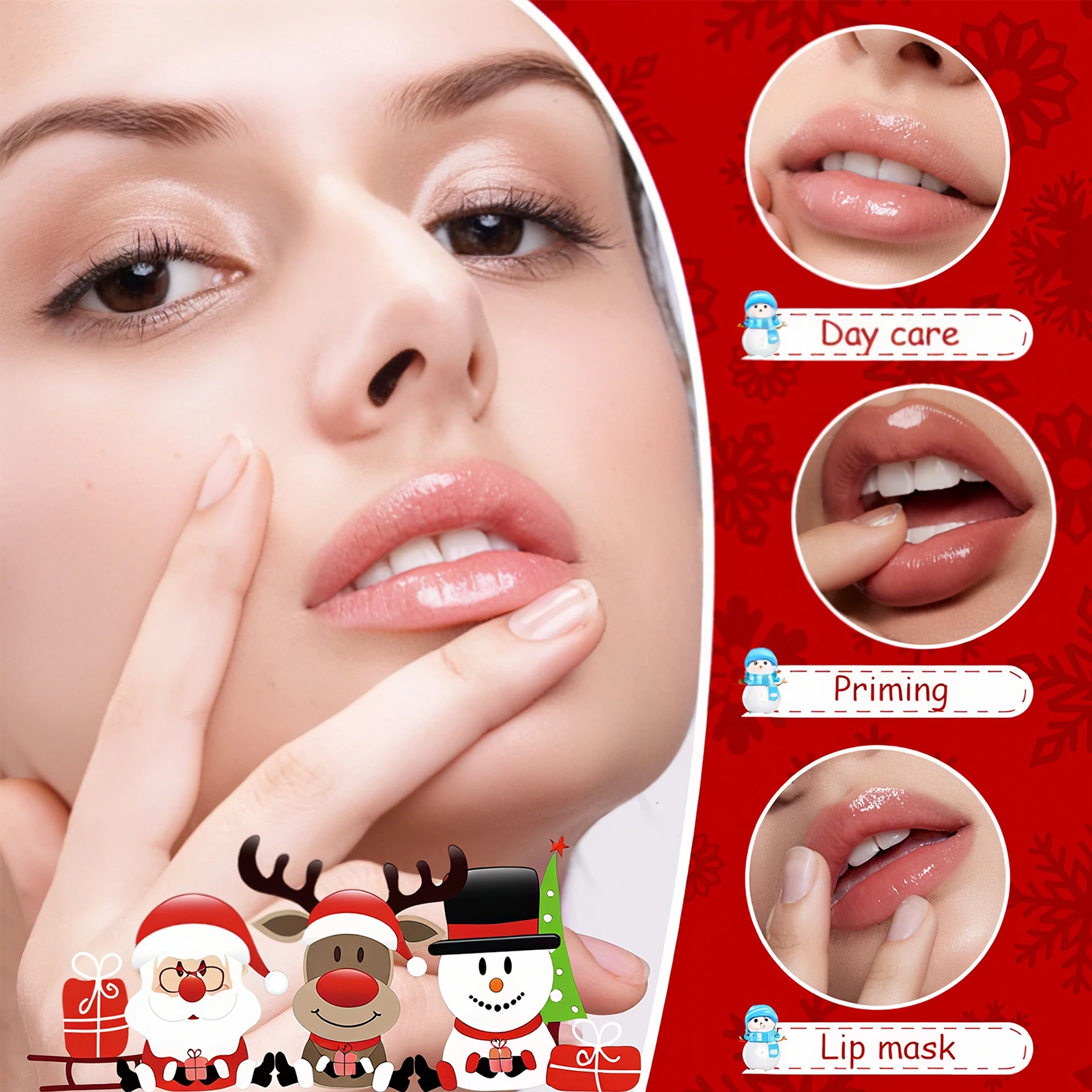 Muti-Pcs Christmas Lip Mask Set Moisturizing Care Kit with Christmas Toothpaste and Hand Cream Hydrating Nourishing Sleeping Mask for Dry Winter Lip Repair Beauty Gift for Holiday Stocking Stuffers