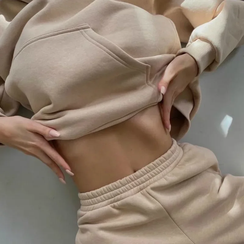 Phụ Nữ Có Mũ Áo Và Tay Và Quần Trang Phục Casual Nữ Quần Jogger Thể Thao Phù Hợp Mới Thu Mùa Xuân Phù Hợp Với Áo Chắc Chắn Rời Quần Áo