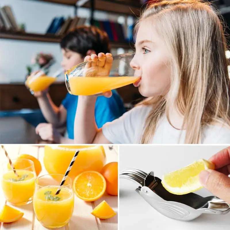 Manual Lemon Juicer Portable Stainless Steel Transparent Fruit Juicer Elegant Bird-Shaped Lemon Sugar Cane Juice Squeezer Gadget