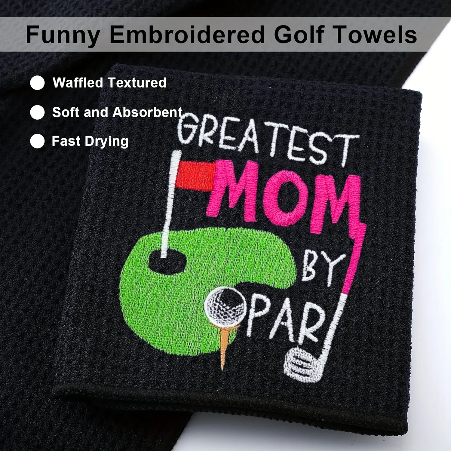 Funny Embroidered Microfiber Premium Golf Towel, Golf Accessories for Men Golfers Dad Boyfriend Husband Birthday Retirement