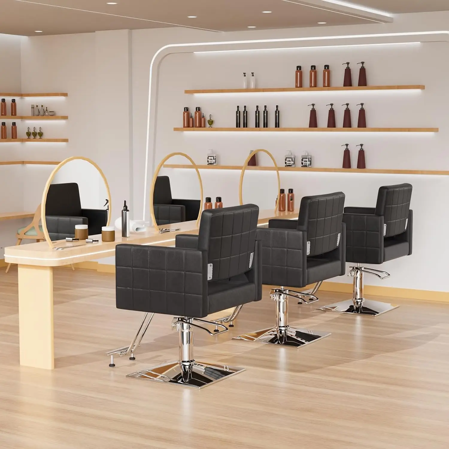 Hydraulic Barber Chair Wide Seat Stainless Steel Footrest Heavy Duty Salon Styling Hair Stylist Spa Equipment, Customized - view 2