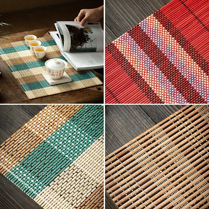 Bamboo Tea Mat Home Desktop Kung Fu Teaware Anti-scald Heat Insulation Cushion Kindergarten Dining Table Decoration Mats