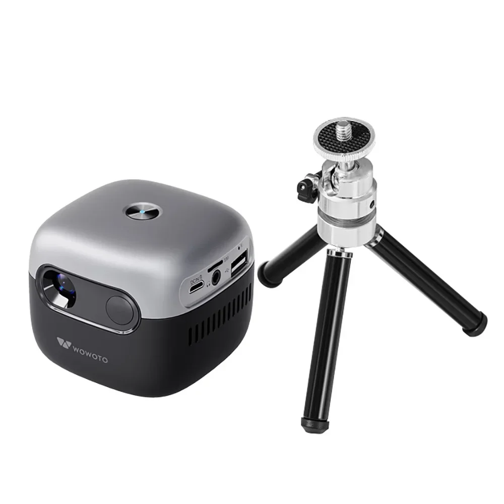 

DLP Mini Portable Projector Android 9,0 2.4G&5.8G WIFI BT5.0 Media Player Video Cube Pico Projector