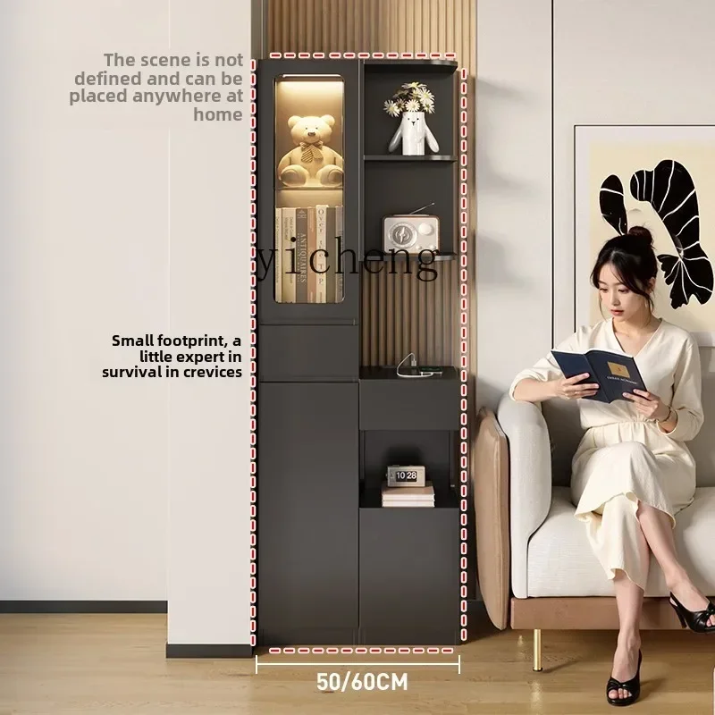 GZ-6  living room corner cabinet corner cabinet sofa side cabinet bookshelf integrated storage