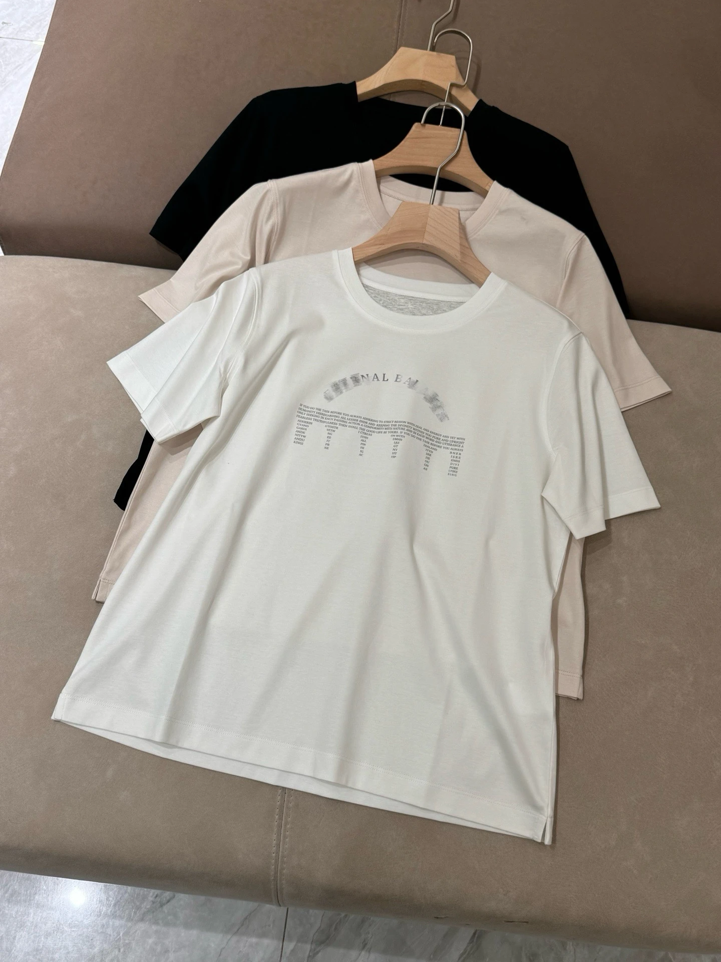 

Spring Summer Ladies Cotton round Ne ort Sve T-irt Faionable Versatile Comfortable Breathable Letter Print Casual ...