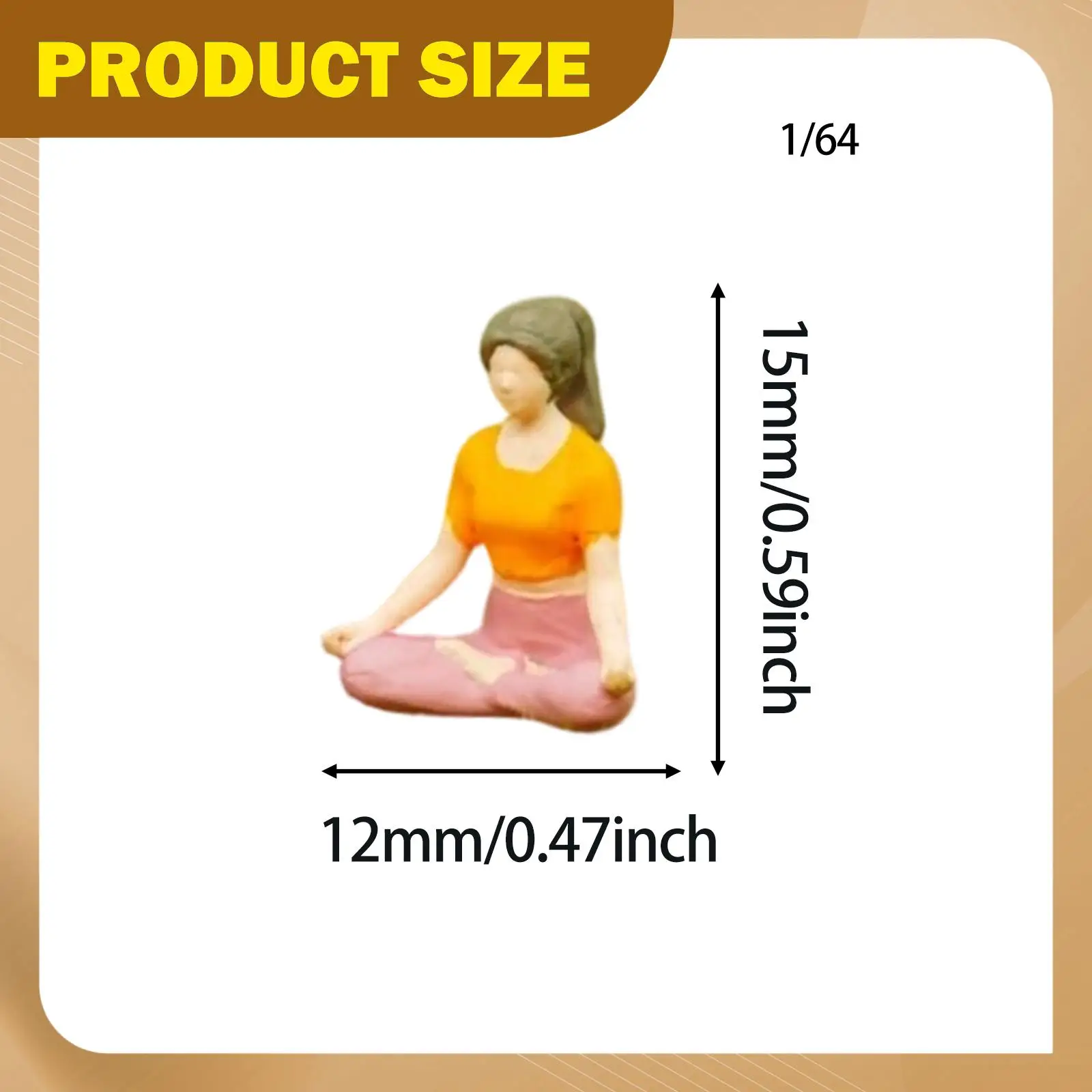 3Pcs 1:64 Yoga Miniature Figures Decorative DIY Projects Ornaments, Diorama, Miniature People Figurines, Miniature Scene Models