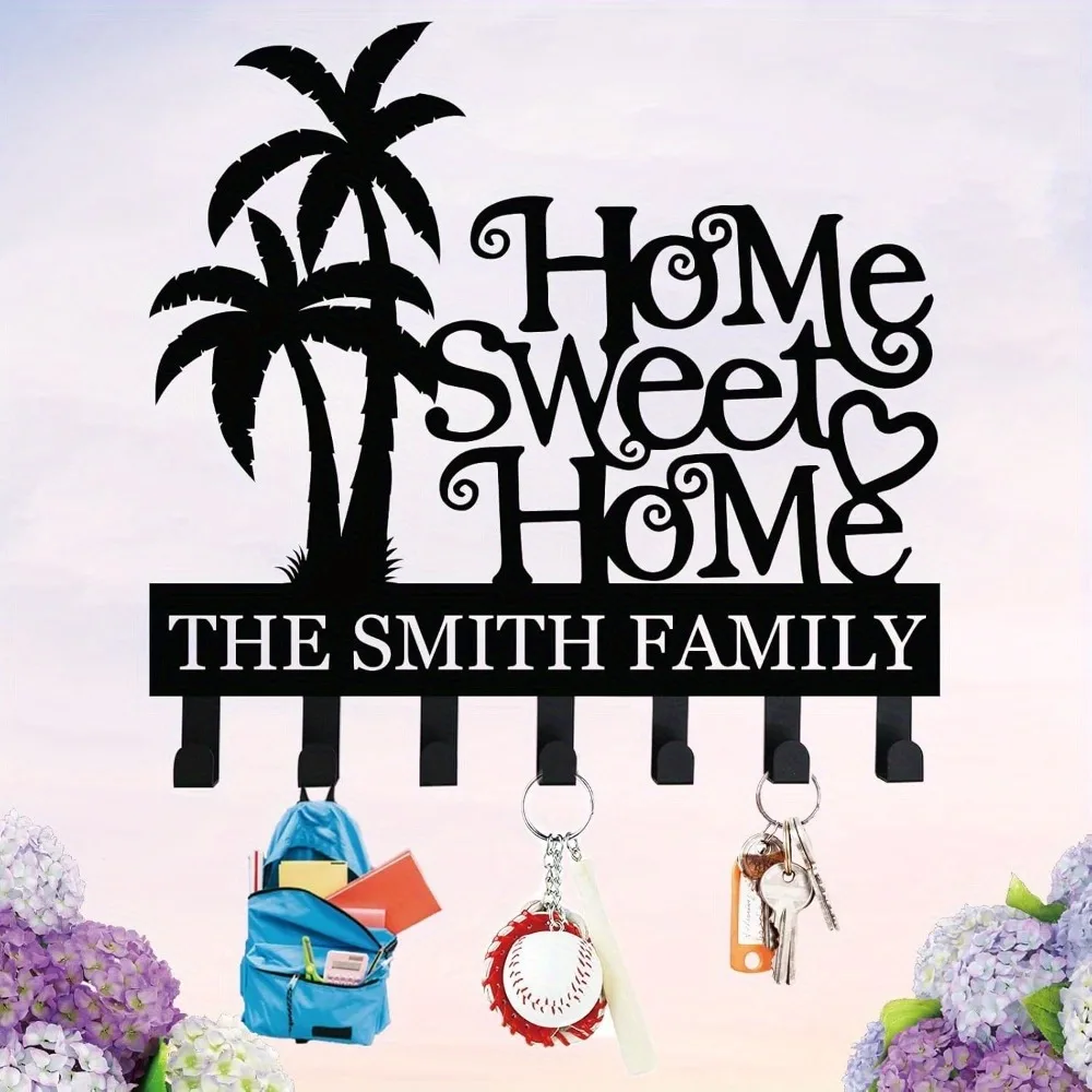 Portachiavi a parete personalizzato "Charming Haven". | Ganci multifunzionali per chiavi/mappendiabiti, regalo di Halloween e Natale, pres per l'inaugurazione della casa della famiglia