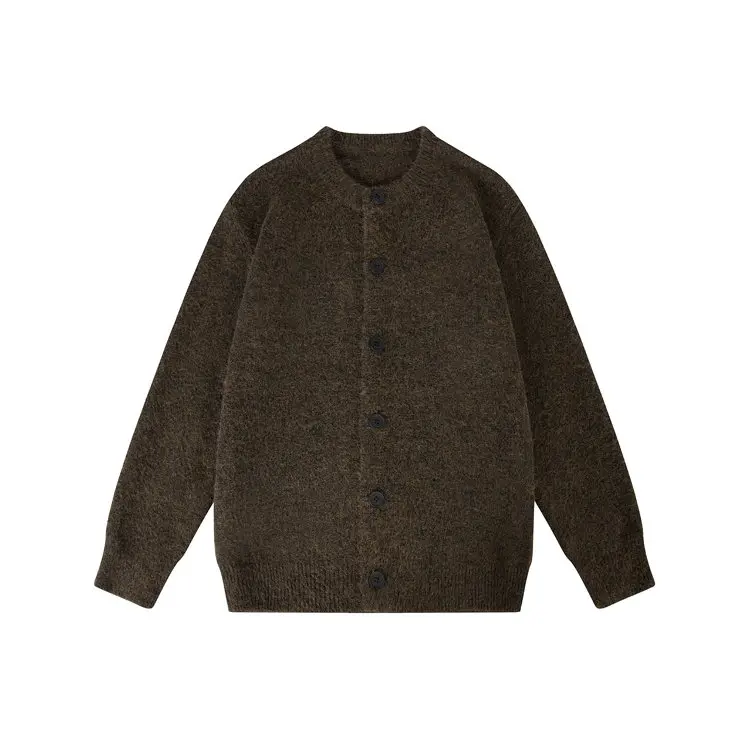 Neu eingetroffener Strickpullover Vintage Herren Frühling Herbst Strickjacke Herren Pullover Mäntel Einfarbige Herrenbekleidung Oberbekleidung 3XL – Detail 4