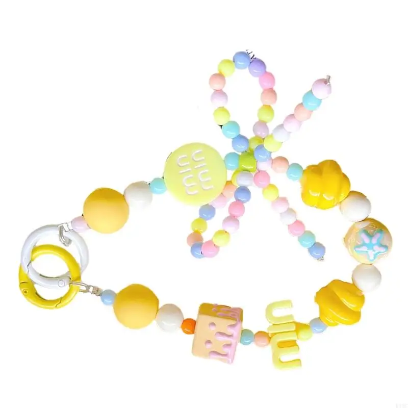 918C elegante pulseira contas plástico pulseira celular pingente joias corrente anti-perda