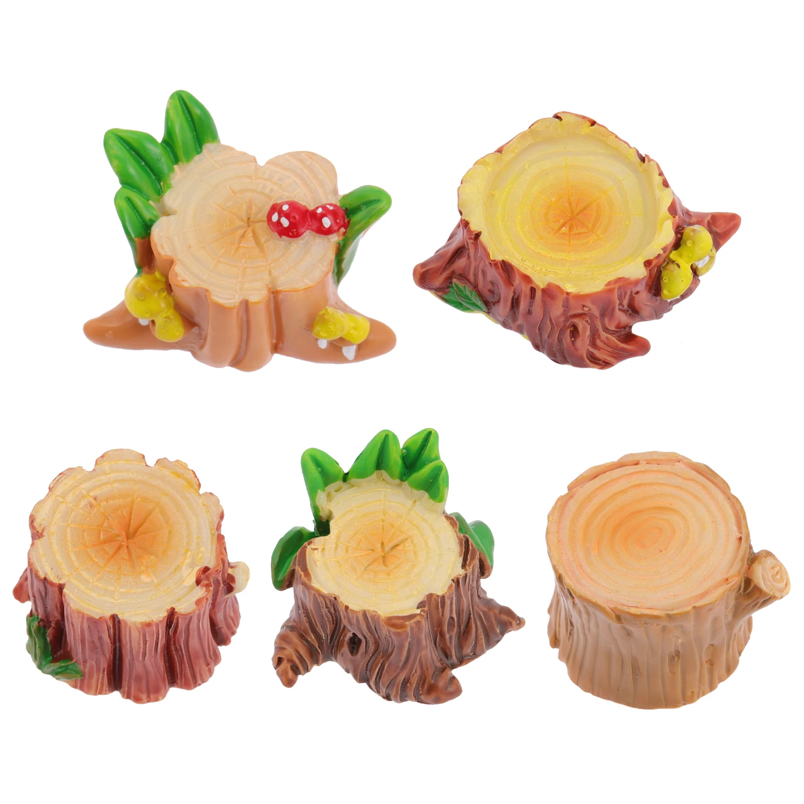 5 قطعة جذع شجرة ديكور صغير الراتنج جذع للمناظر الطبيعية الصغيرة حديقة ساحة شرفة DIY بها بنفسك بونساي زخرفة طاولة الرمل لوازم