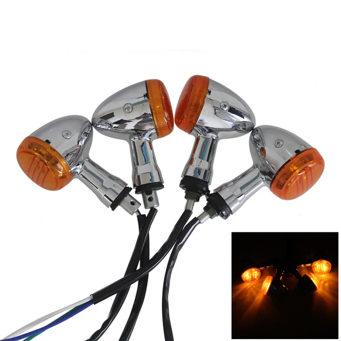 Set Of Chrome Turn Signal Lights Indicators Blinkers For Suzuki Boulevard M109R VRZ1800 06-13