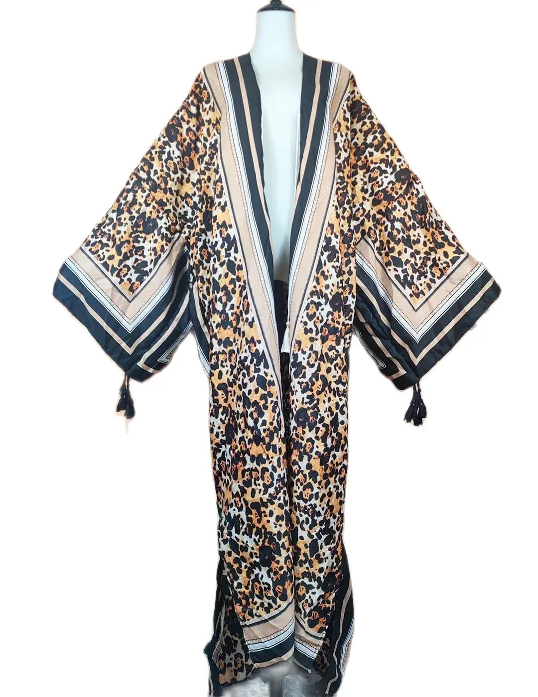 Plus Size African Summer Fashion Women Cotton Printed Long Kimonos Europe Holiday Beach Sexy lady Bikini Cover Up Muslim Coat