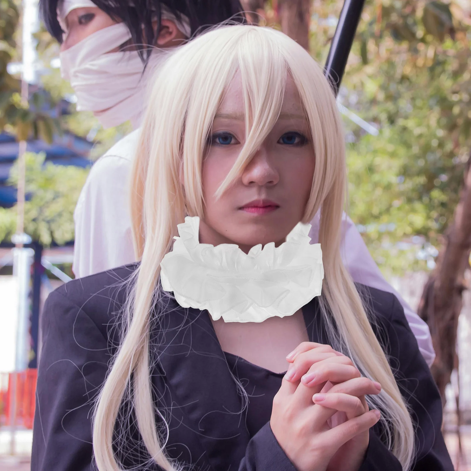 ファッションシフォンフェイクカラー女性用フリル取り外し可能なネックラフコスプレ衣装パーティーアクセサリーメッシュレースフリルカラー