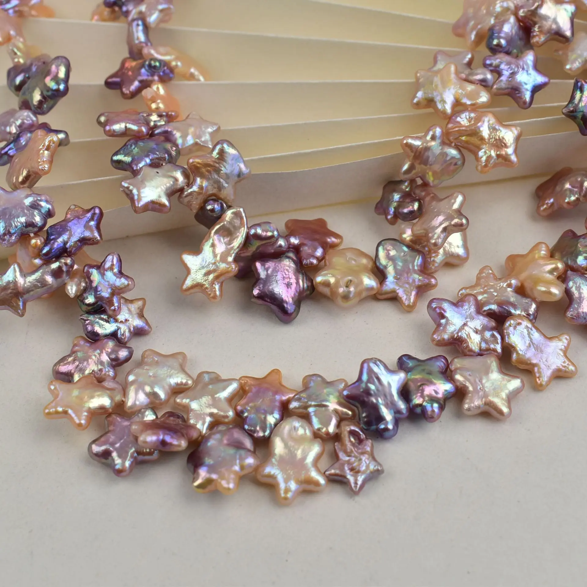 Mixed Color Baroque Irregular Freshwater Star Pearls Side Hole Five Point Star Loose Beads Handmade Jewelry Making Accessories