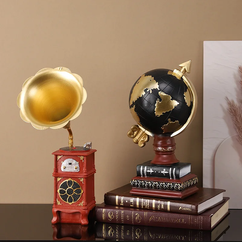 

‌Modern Earth Globe Decor - Handmade Resin World Map for TV Cabinet & Bar Shelf | Unique Home Office Desk Decor