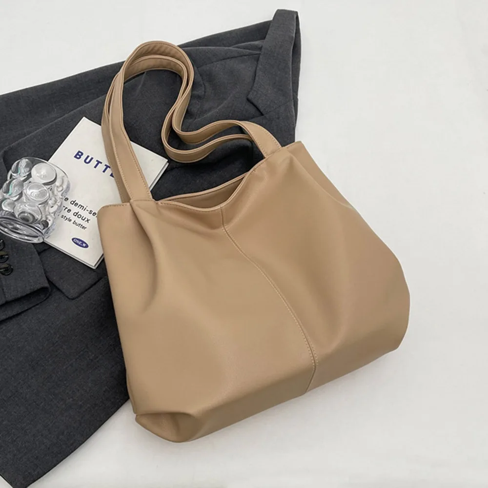 

Creative PU Shoulder Bag Vintage Casual Tote Bag Large Capacity Versatile Handbag Women