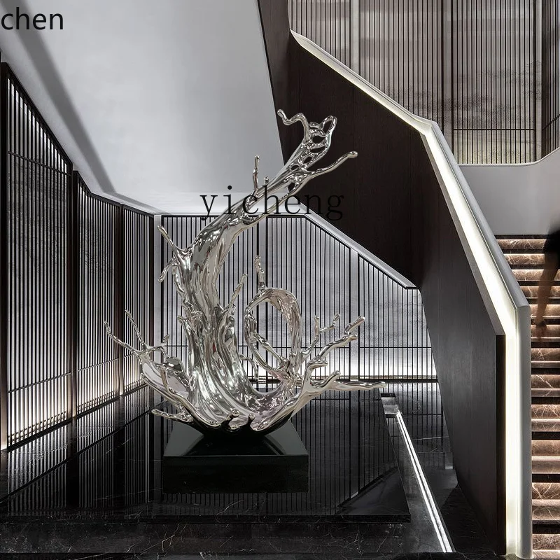 ZML Large Electroplated Wave Glass Fiber Sculpture Soft Decoration Ornament