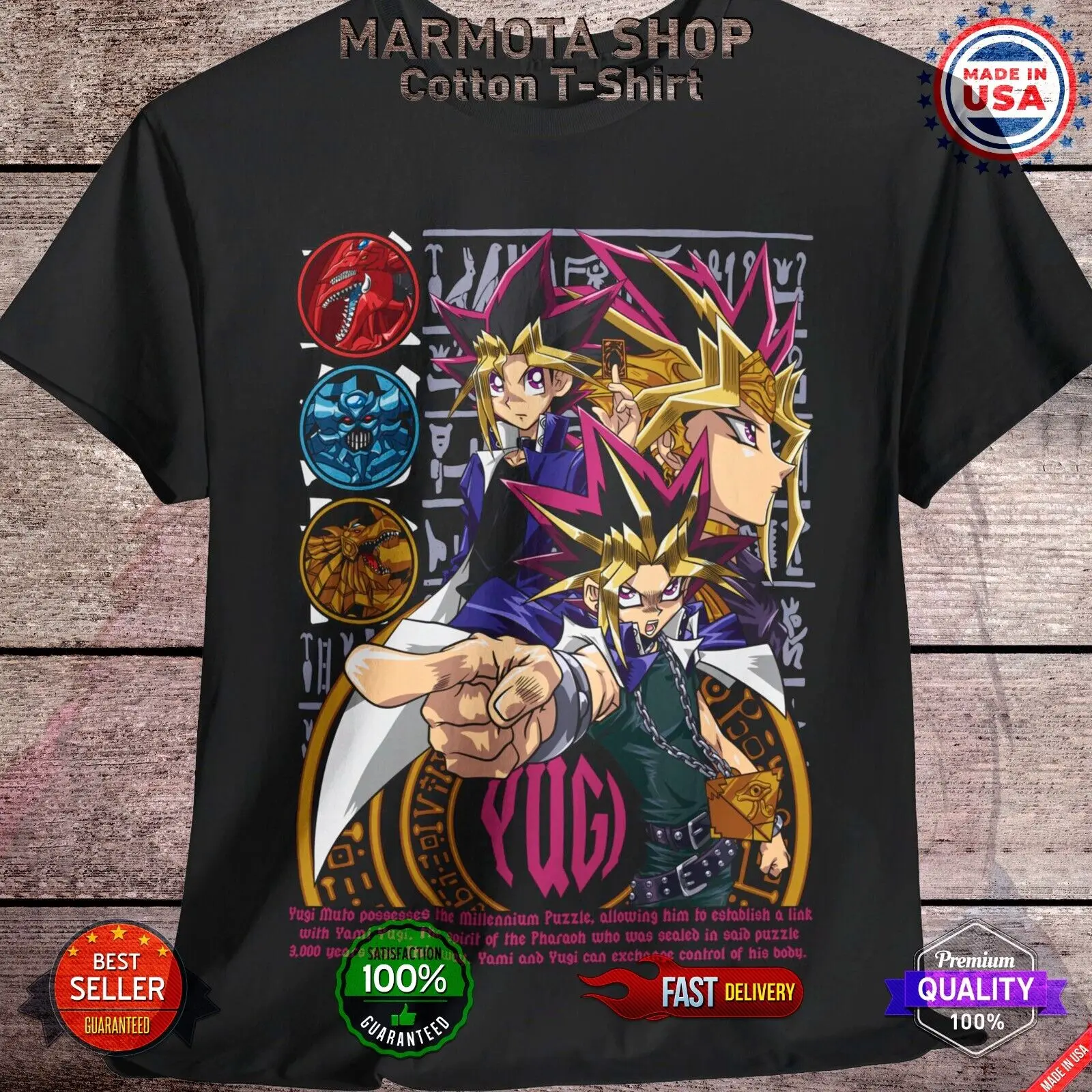 

Yu-Gi-Oh T-Shirt Egyptian Gods Obelisk Slifer Ra Yami Anime Soft Tee Shirt YGO