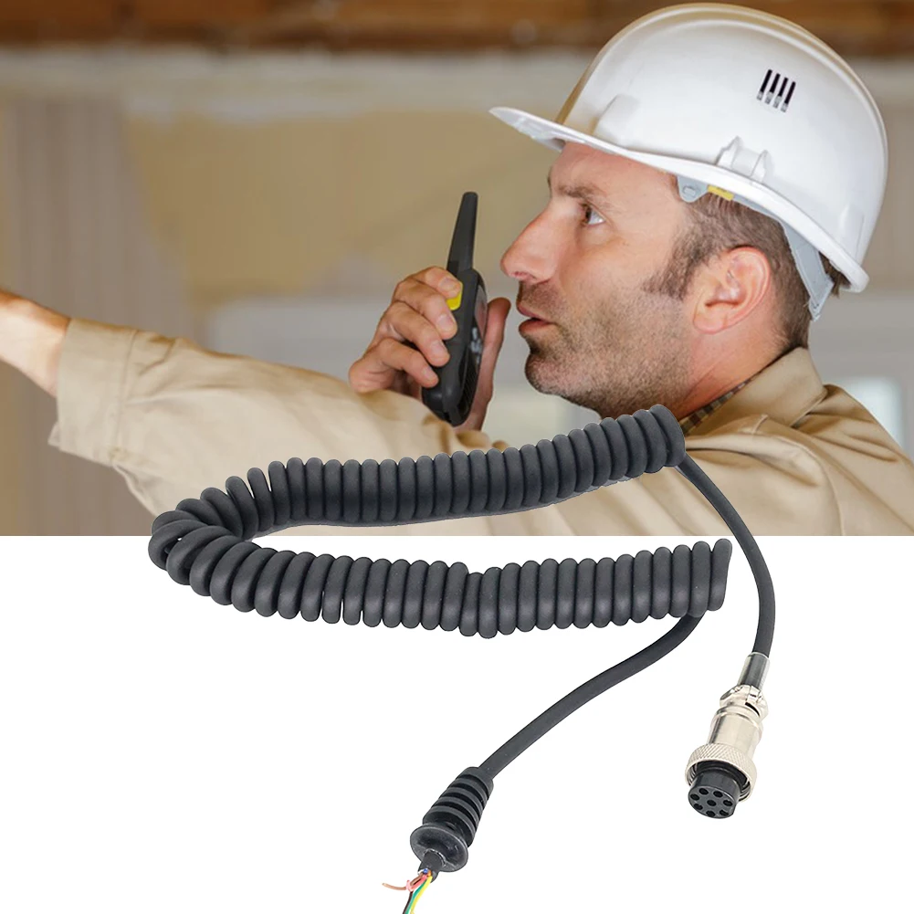 HM-36 Microphone Extend Cable Stretchable 8 Pins Speaker Spring Cord Talkie Walkie Telephone Spring Line for ICOM IC-449C 229C