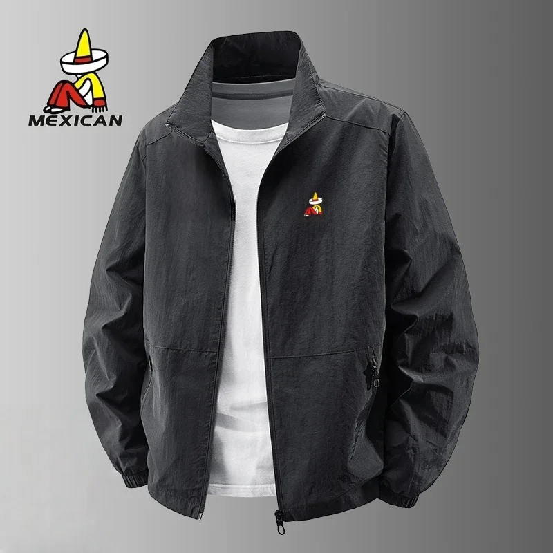 

Men's Casual Loose Fit Windproof Jaet Thin Sle Spring Autumn Summer Lightweight Polyester Fiber Sun Protection Coat