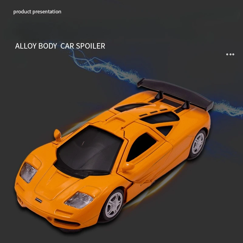 Simulation 1/36 McLaren F1 1993 Vintage Alloy Model Children's Sound and Light Pull Back Boy Car Toy Gift Collection Miniature