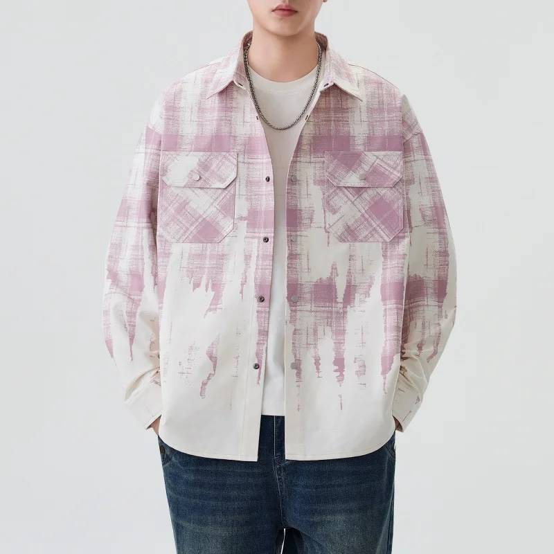 Casual Shirt Long Sleeve Shirt For Men Men's Streetwear Mens Clothing Camisas Blouse Spring Autumn Streetdress Hombre Plus Size