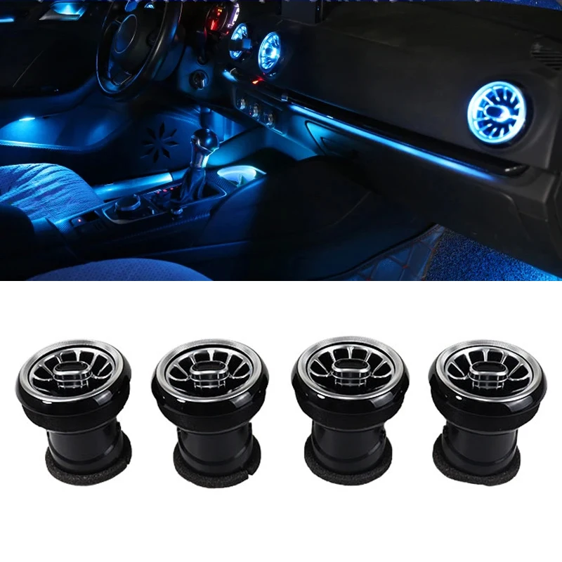 Car Accessories LED Front Dashboard AC Air Condition Vent Outlet Turbo Interior Trim For Audi A3 2013-2020