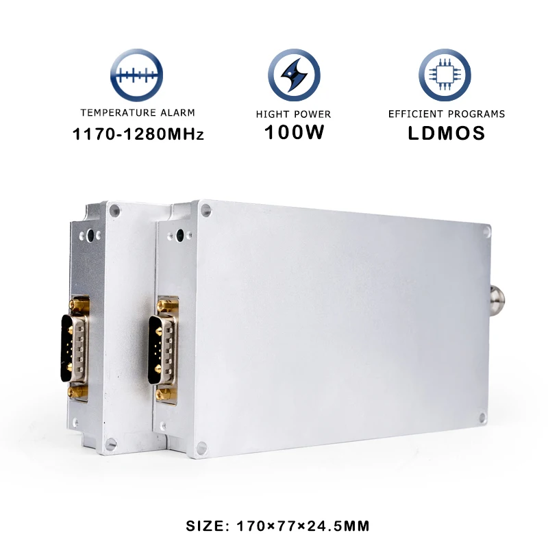 Anti módulo FPV do RF do zangão do UAV que bloqueia o sistema, dispositivo do PA de LDMOS, amplificador de poder, C-UAS Solution, 100W, 1170-1280MHz, 1.2G