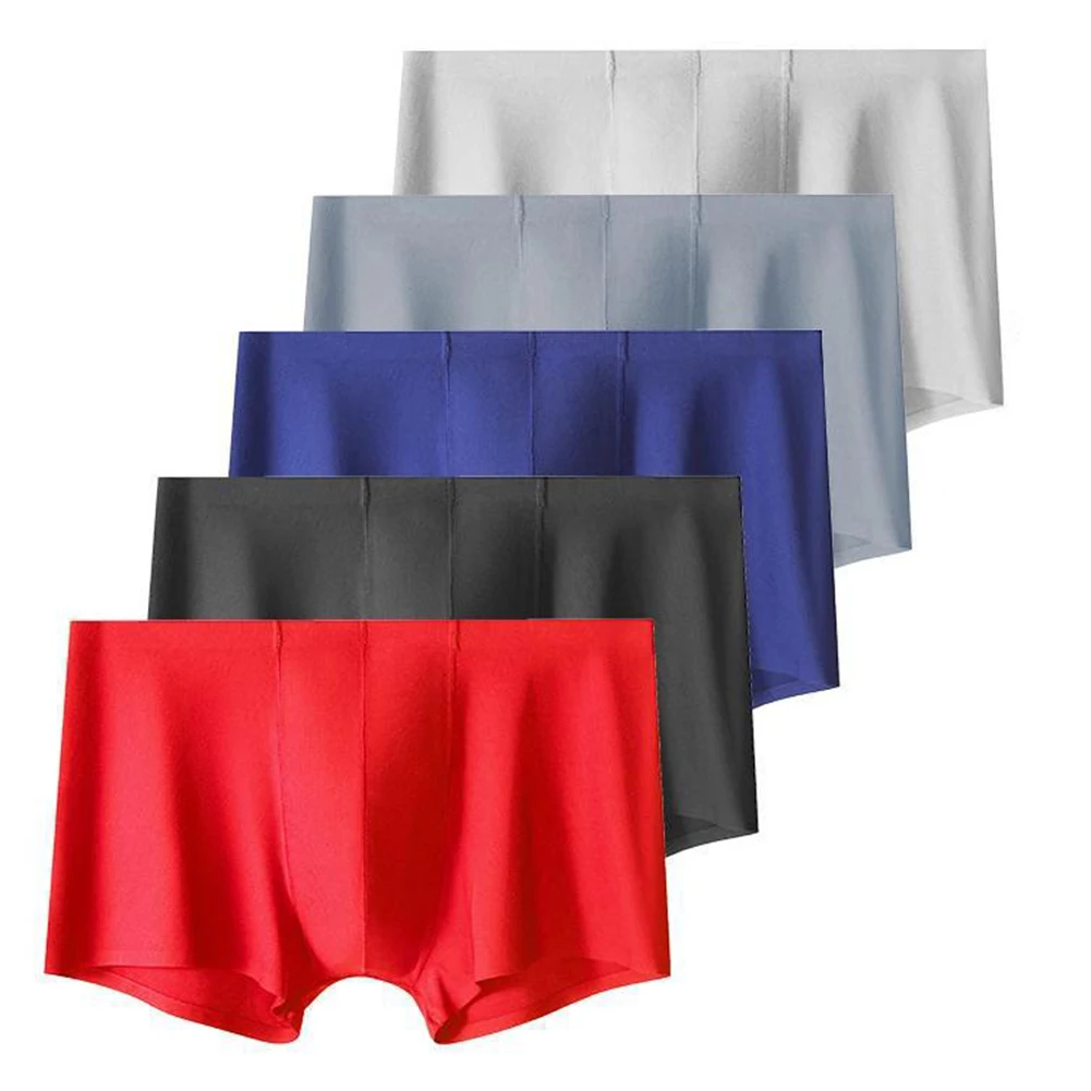 Ropa interior para hombre de estilo básico para dormir, calzoncillos Boxer sin costuras, ropa interior para hombre, Material ligero de ajuste cómodo