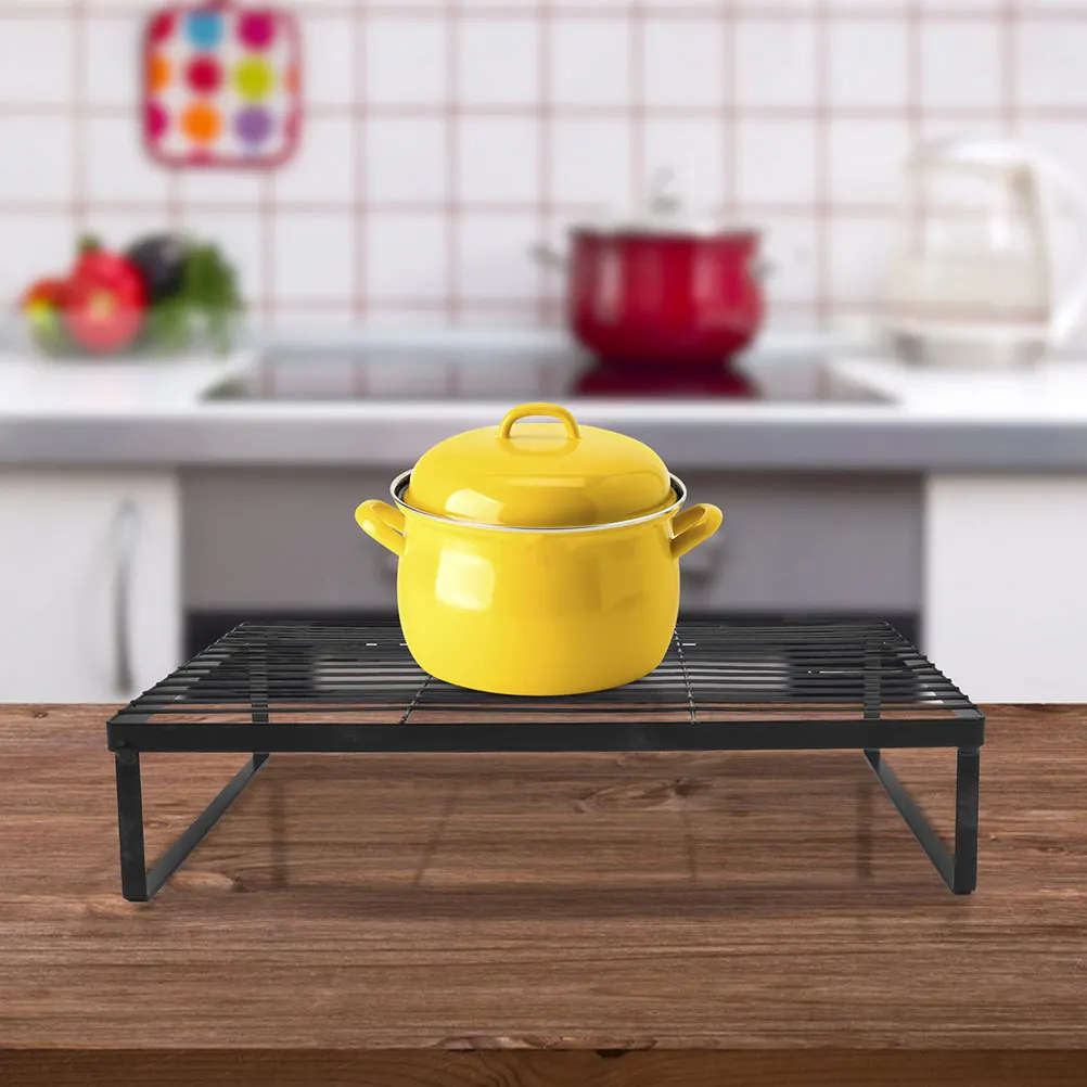 

Gas Stove Rack Black Kitchen Racks Shelves Cabinet Shelf Induction Cooker St Multifunctional High Temperature Material Stable