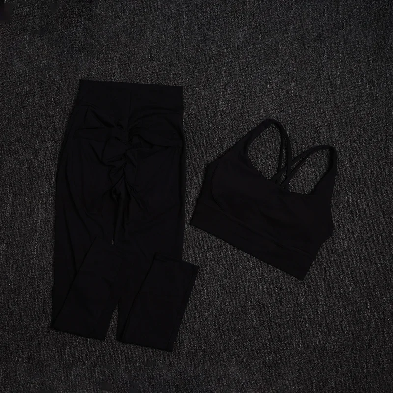TRY TO BN Yoga Sets Sports Bra Fitness Leggings Back Pocket Women\'s Tracksuit High Waist Sportswear Workout Cycling Gym Clothing