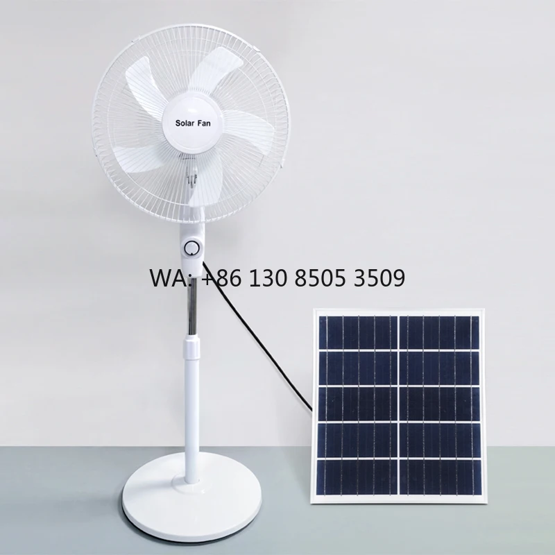 

5 Blades 3 Gears 16 Inch Plastic 15W Rechargeable Lithium Battery Electric Solar Powered Standing Fan